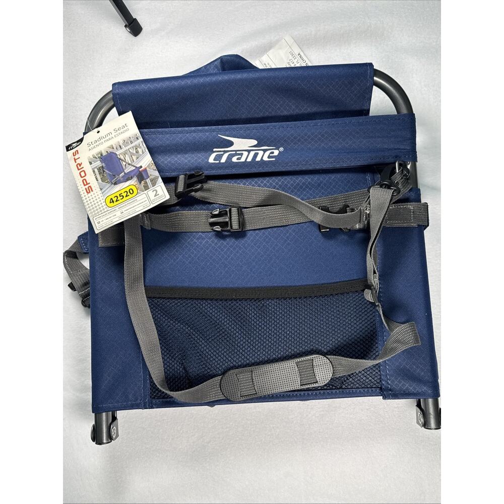 Crane Sports Blue Folding Stadium Seat with Backrest